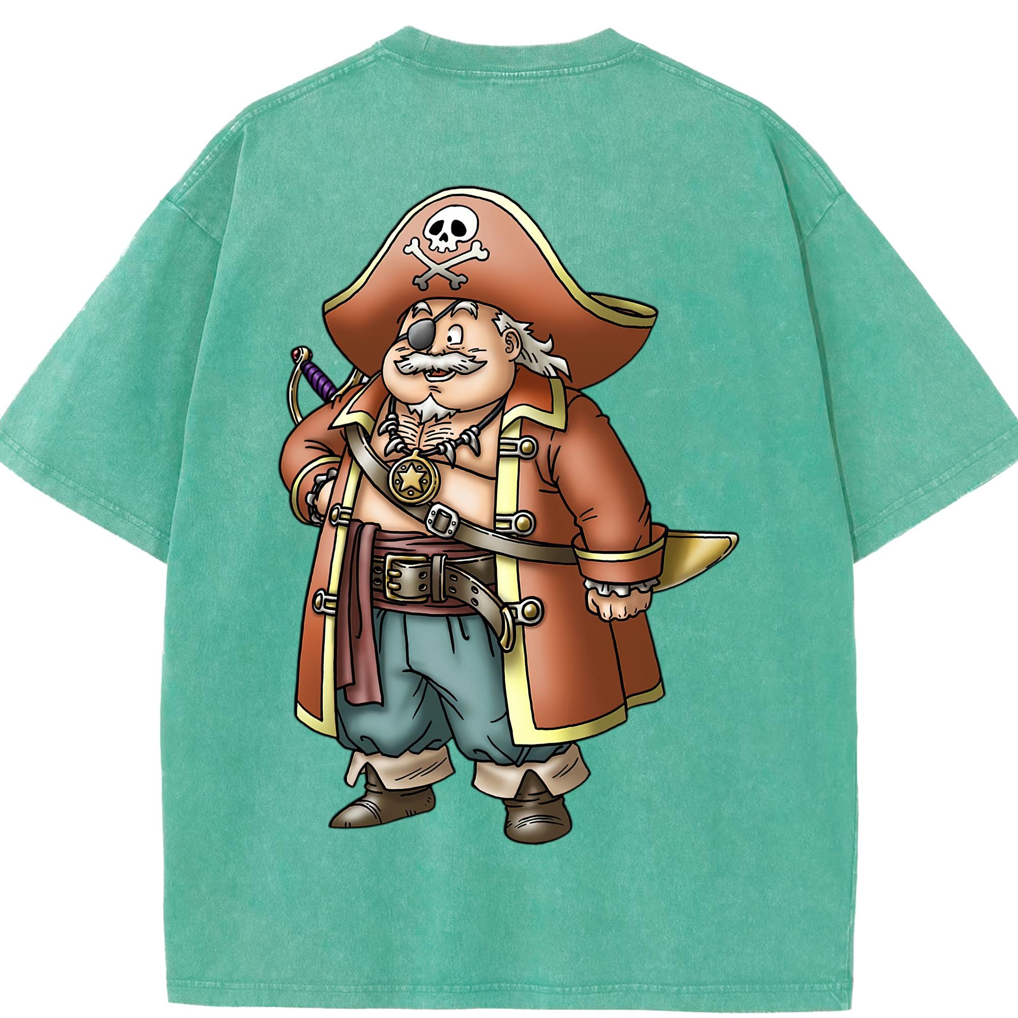 （画像用） ドラゴンクエスト Doragon Kuesuto Dragon Quest 綿100% ヴィンテージ風 半袖Tシャツ（背面プリント）
